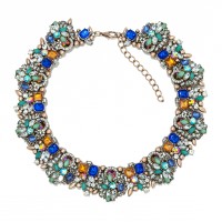 Zenia Mulicolor Borealis Cluster Statement Necklace